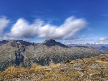 Scenic view of mountains against sky