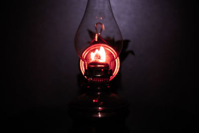 Close-up of illuminated light bulb