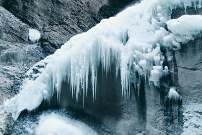 Panoramic shot of frozen lake