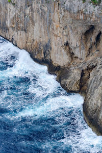 Rock formation in sea