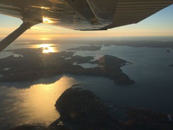 Scenic view of sea at sunset