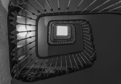 Directly below shot of spiral staircase