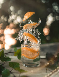 Close-up of drink on glass