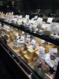 High angle view of food for sale in store