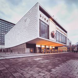 Low angle view of building against sky
