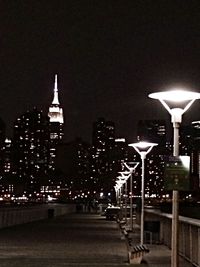 Illuminated street light at night