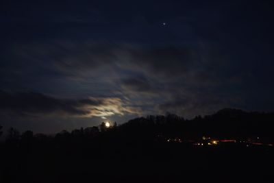 Scenic view of landscape at night