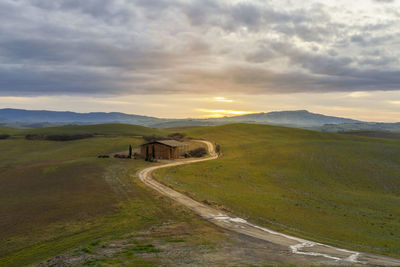 Golden hills in lajatico, tuscany, italy