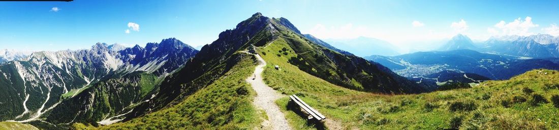 Panoramic view of mountains against sky