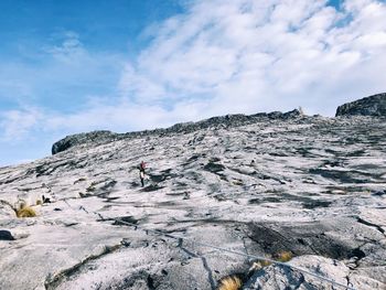 Scenic view of rocks against sky