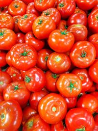 High angle view of tomatoes for sale in market