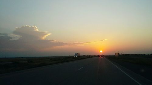 Country road at sunset