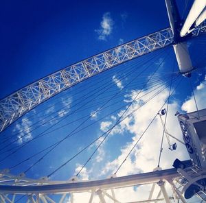 Low angle view of built structure against blue sky