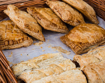 High angle view of bread on table