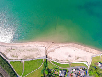 High angle view of beach