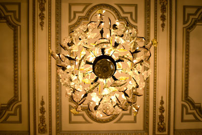 Directly below shot of illuminated chandelier