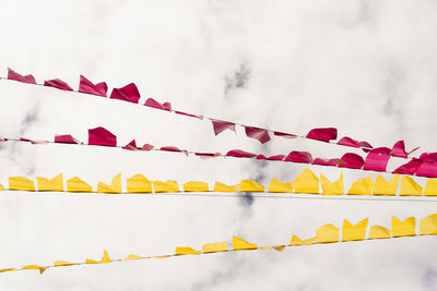 Colorful flags decorating the feast 