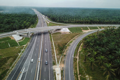 High angle view of highway