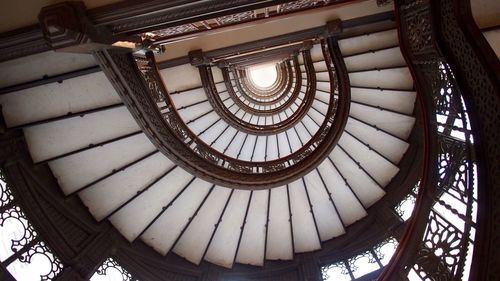 Low angle view of spiral staircase