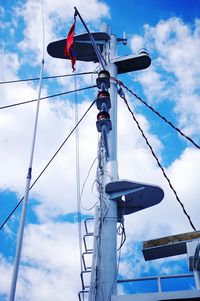 Low angle view of power line against sky