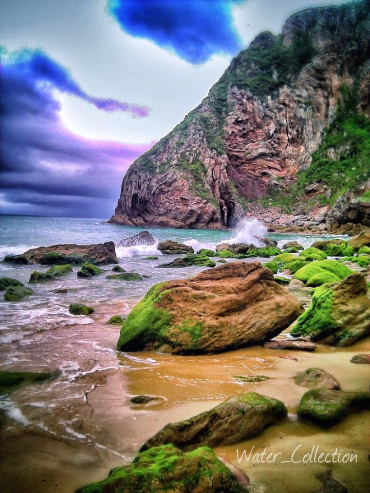 scenics, tranquil scene, water, rock formation, tranquility, rock - object, sky, sea, beauty in nature, nature, rock, cliff, cloud - sky, beach, idyllic, shore, coastline, geology, cloud, horizon over water