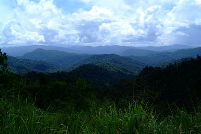 Scenic view of mountains against sky