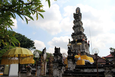 Low angle view of temple against sky