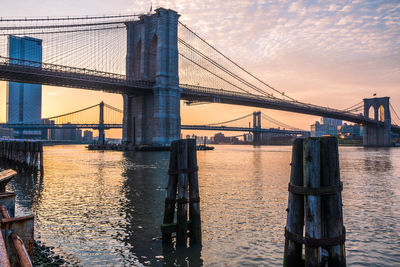 Low angle view of suspension bridge