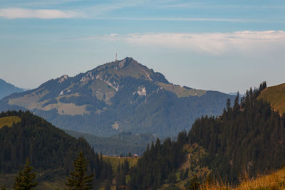 Panoramic view of mountains against sky