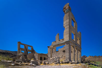 Old damaged house in death valley ghost town is a ruin of an old history school located in nevada