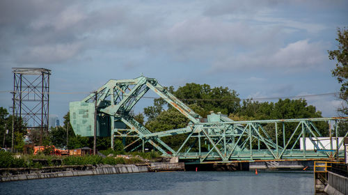 Bridge over river against sky