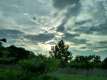 Scenic view of landscape against cloudy sky