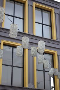 Low angle view of window of building