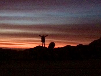 Silhouette of landscape at sunset