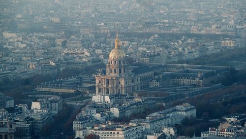 High angle view of les invalides in paris