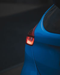 High angle view of illuminated car on road at night