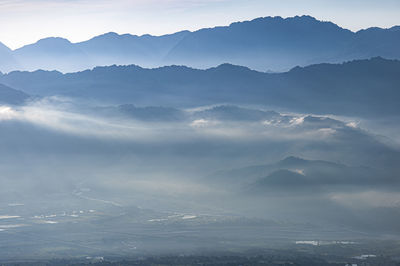 Scenic view of mountains against sky