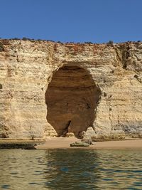 Rock formations against blue sky