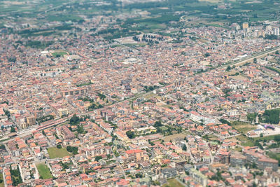 High angle view of naples cityscape