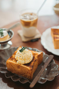 Close-up of food on table