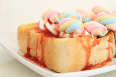 Close-up of cake in plate