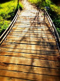 High angle view of railroad tracks