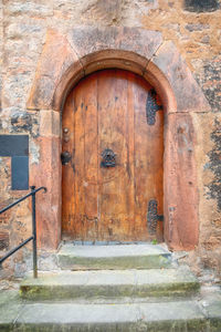 Closed door of old building