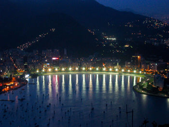 Illuminated city at night