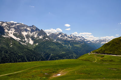 Scenic view of mountains against sky