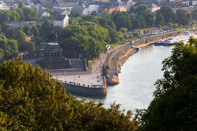 High angle view of bridge over river