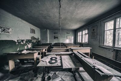 Interior of abandoned building