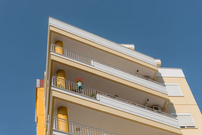 New residential apartment building with large balconies. houses of modern architecture by the sea.