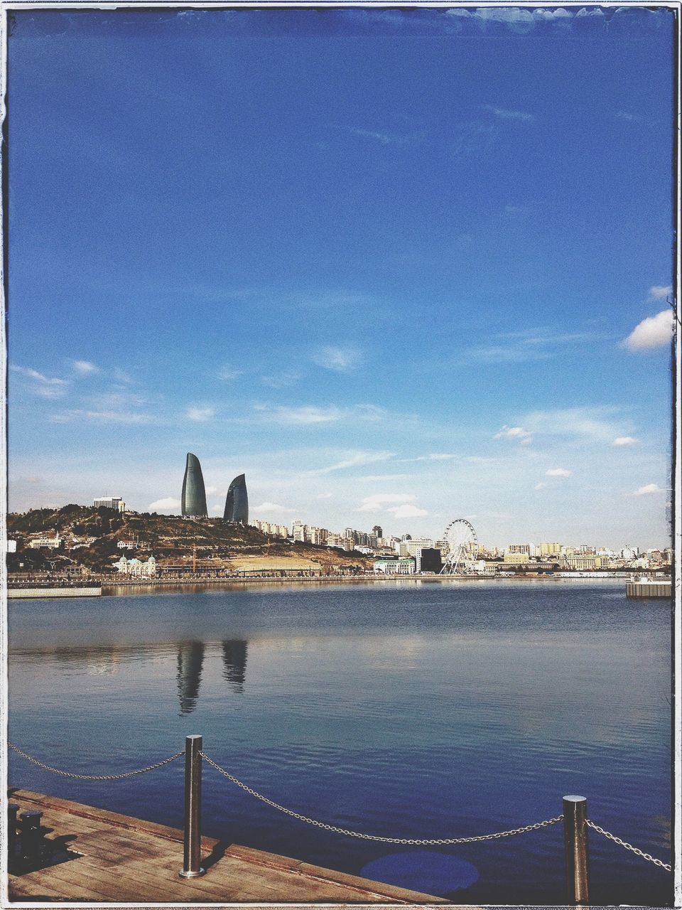 architecture, built structure, water, building exterior, sky, city, river, blue, connection, bridge - man made structure, waterfront, travel destinations, cityscape, famous place, transfer print, capital cities, international landmark, travel, auto post production filter, sea