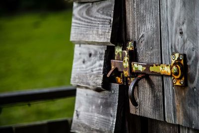 Close-up of metal door